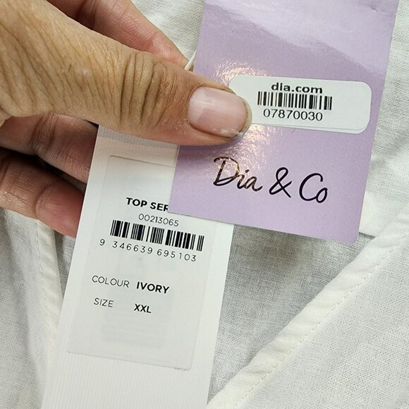 Refinity Top Womens XXL White Linen Blend Puff Sleeve Wrap *NWT* - Picture 3 of 11